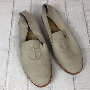 SPERRY Women's Ivory / Off White Anchor Leather Slip On Shoe sz 5.5 STS83414